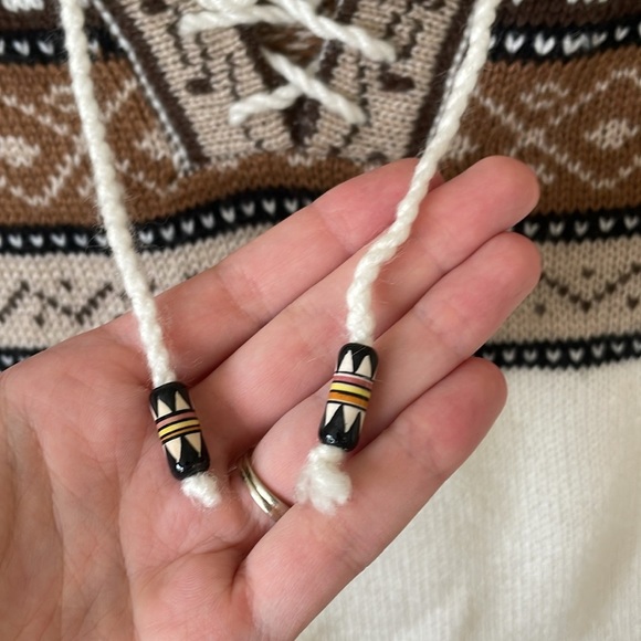 Artesania Hand Knit Alpaca Wool Blend Fair Isle Sweater S Hoodie Cozycore Hygge - Picture 3 of 11